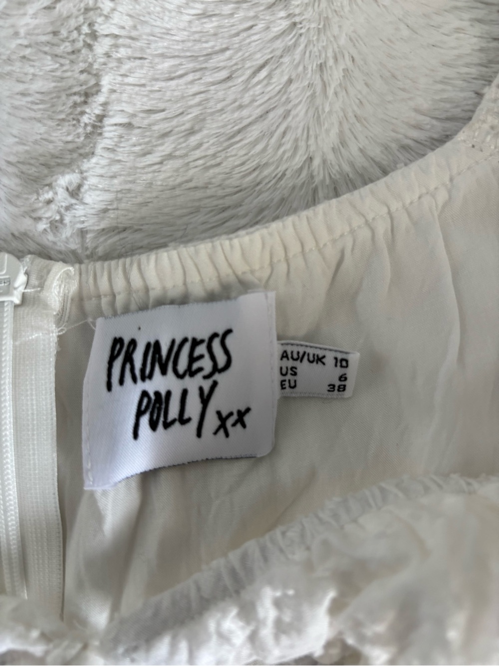 Princess Polly White Mini Summer Dress Cottagecore Y2K Festival - Picture 4 of 4